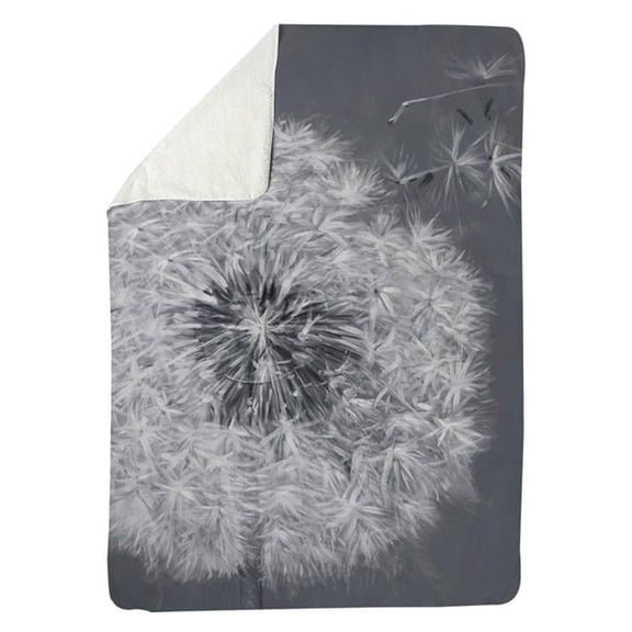 Begin Home Decor 5545-6080-FL126 60 x 80 in. Blowing Dandelion-Sherpa Fleece Blanket