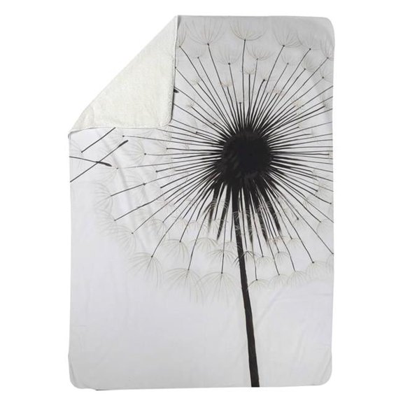 Begin Home Decor 5545-6080-FL189 60 x 80 in. Silhouette of Dandelion-Sherpa Fleece Blanket