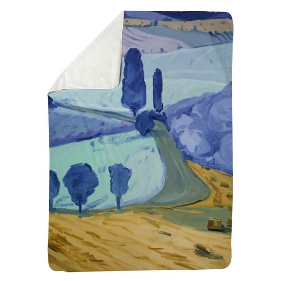 Begin Home Decor 5545-6080-LA137 60 x 80 in. Tuscany Field-Sherpa Fleece Blanket