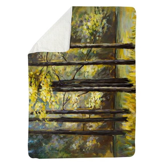 Begin Home Decor 5545-6080-LA28 60 x 80 in. Trees Bedroom Landscape Sherpa Fleece Blanket - Lake Decor