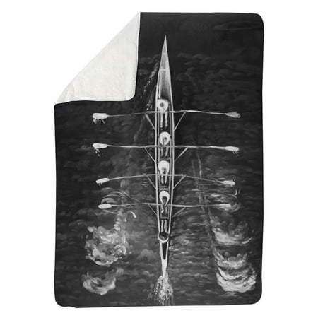 Begin Home Decor 5545-6080-SP43 60 x 80 in. Rowing Boat-Sherpa Fleece Blanket