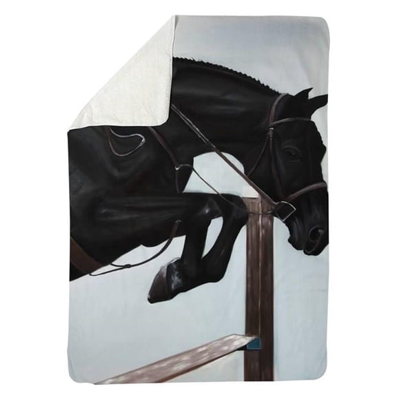 Begin Home Decor 5545-6080-SP80 60 x 80 in. Riding Competition-Sherpa Fleece Blanket