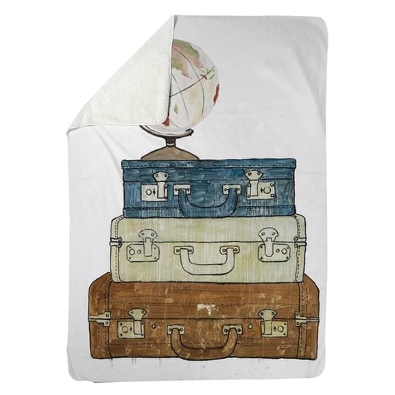 Begin Home Decor 5545-6080-TV13 60 x 80 in. Go Around The World-Sherpa Fleece Blanket
