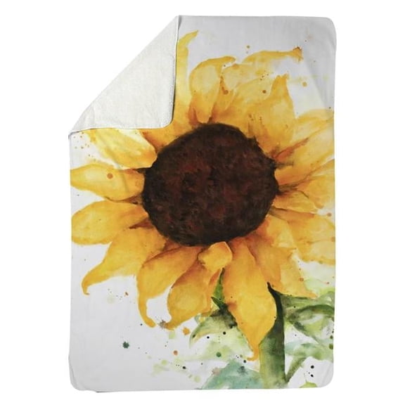 Begin Home Decor 5545-8060-FL240 60 x 80 in. Sunflower Rustic Brown Kitchen Sherpa Fleece Blanket - Cozy Decor