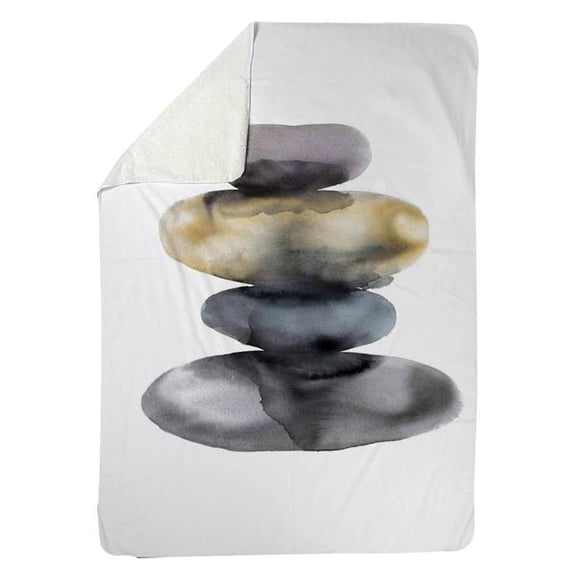 Begin Home Decor 5545-8060-SL25 60 x 80 in. Gray Minerals Sherpa Fleece Blanket - Hot Stones Home Decor