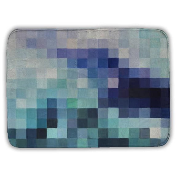 Begin Home Decor 5930-1724-MI103 17 x 24 in. Pixelized Landscape Bath Mat - Modern Shapes Bedroom Decor