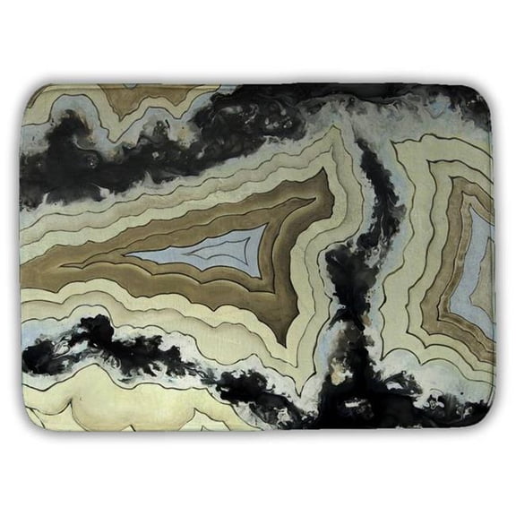 Begin Home Decor 5930-1724-MN5 17 x 24 in. Lace Agate Black Shapes Abstract Bath Mat - Home Decor