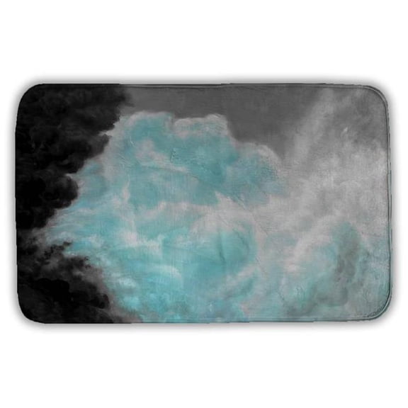 Begin Home Decor 5930-2134-LA60-1 21 x 34 in. Turquoise Clouds Mountains Blue Bath Mat - Home Decor Essential
