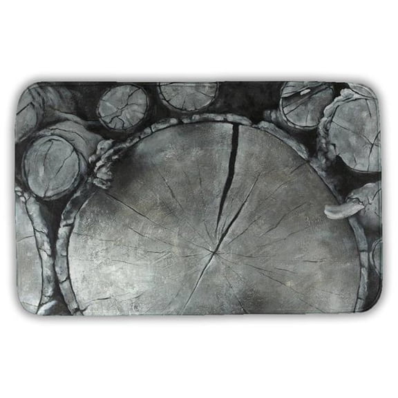 Begin Home Decor 5930-2134-MI65 21 x 34 in. Monochrome Bath Mat - Stacked Wood Logs Design - Home Decor
