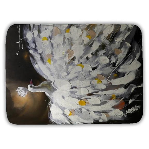 Begin Home Decor 5930-2417-AN15 17 x 24 in. Abstract Peacock Brown Bird Bath Mat - Home Decor Essential