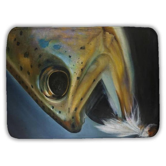 Begin Home Decor 5930-2417-AN172 17 x 24 in. Golden Trout Bath Mat - Blue Aquatic Bedroom Decor Rug