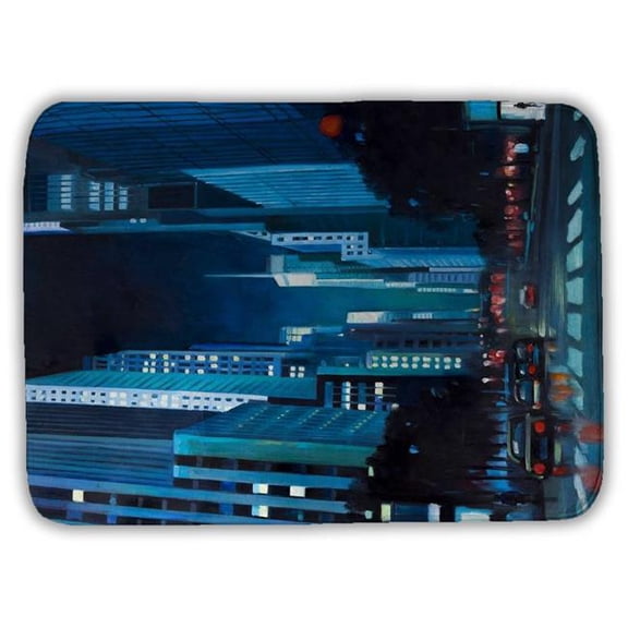 Begin Home Decor 5930-2417-CI270 17 x 24 in. Evening in Manhattan Blue Bath Mat - Modern Home Decor