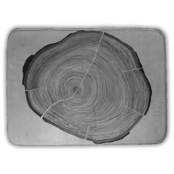 Begin Home Decor 5930-2417-MI69 17 x 24 in. Grayscale Wood Log Bath Mat - Monochrome Trees Home Decor