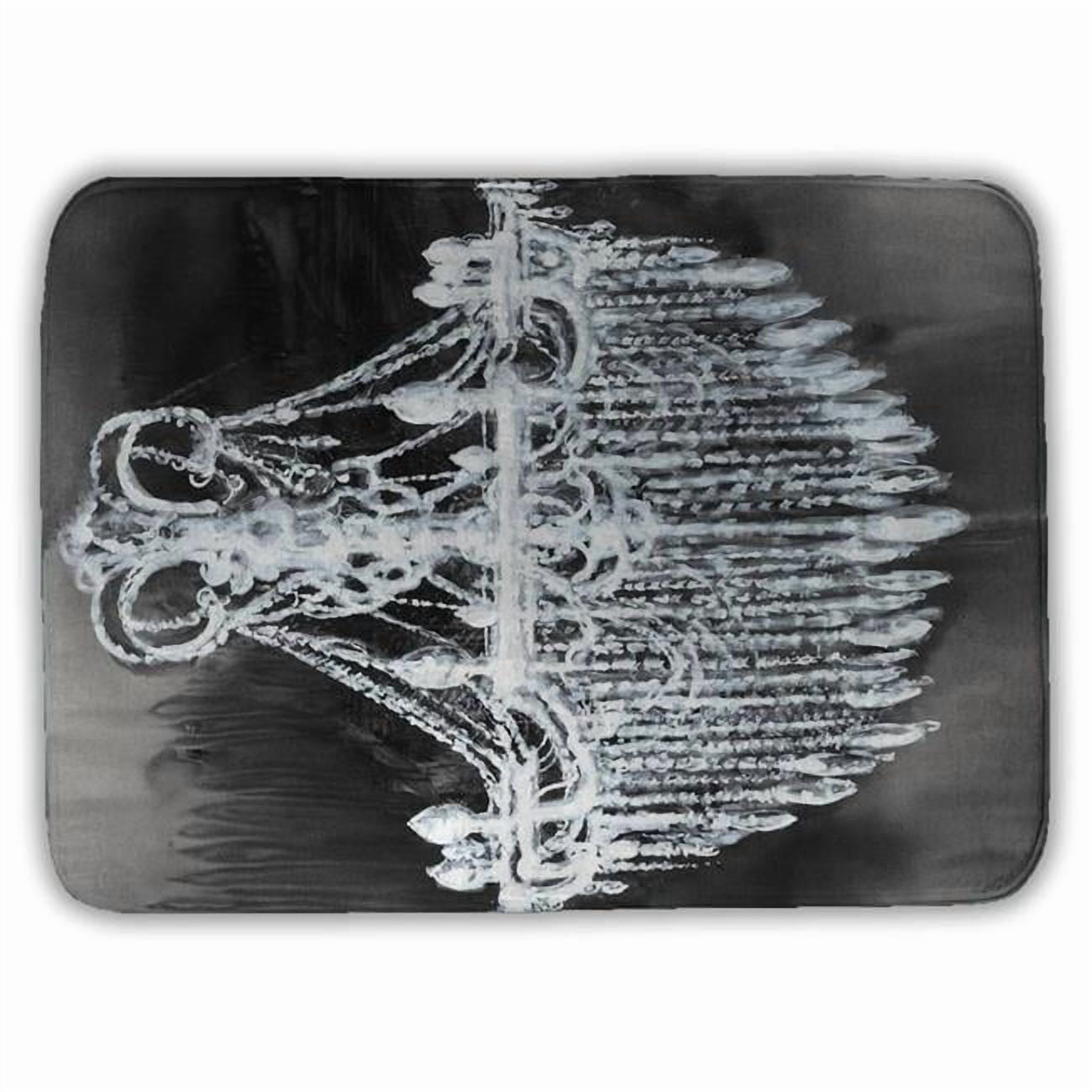 Begin Home Decor 5930-2417-SL17 17 x 24 in. Big Glam Chandelier Bath Mat - Blue Still Life Home Decor