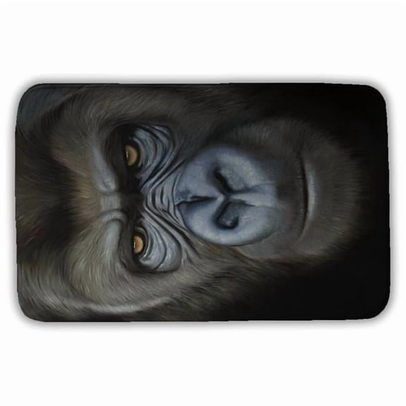Begin Home Decor 5930-3421-AN462 21 x 34 in. Gorilla Face Hyperrealist Gray Bath Mat for Home Decor