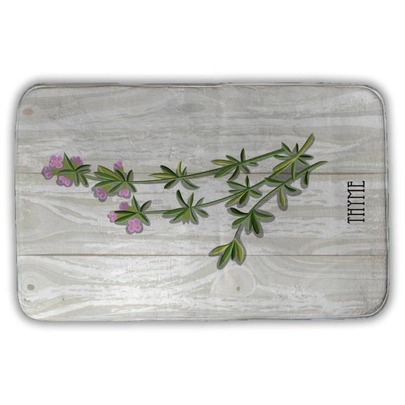 Begin Home Decor 5930-3421-GA20 21 x 34 in. Botanical Kitchen Gray Bath Mat - Thyme on Wood Home Decor