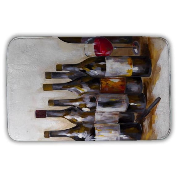 Begin Home Decor 5930-3421-GA35 21 x 34 in. Red Wine Bath Mat - Brown Kitchen Decor - Home Essentials