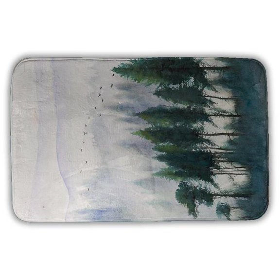 Begin Home Decor 5930-3421-LA102 21 x 34 in. Mountains Landscape Watercolor Bath Mat - Home Decor Elegance