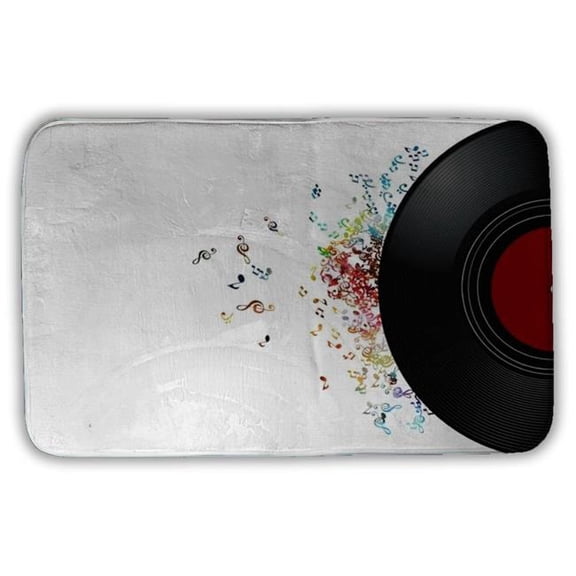 Begin Home Decor 5930-3421-MU16 21 x 34 in. Musical Bath Mat - Vinyl Record Note Design - Home Decor
