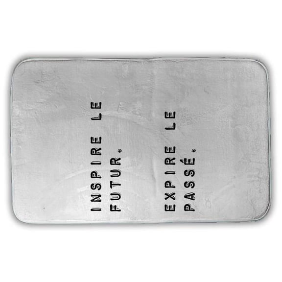 Begin Home Decor 5930-3421-QU12 21 x 34 in. White Minimalist Office Bath Mat - Inspire Future & Expire Past