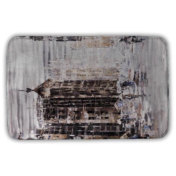 Begin Home Decor 5930-3421-ST41 21 x 34 in. Industrial Abstract City Bath Mat - Urban Home Decor Style