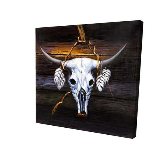Begin Home Decor 8 x 8 in. Hanged Bull Skull-Print on Canvas