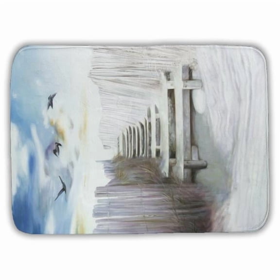 Begin Home Decor C1BM17242LRBVH 17 x 24 in. Break At the Beach - Coastal Bath Mat for Home Decor