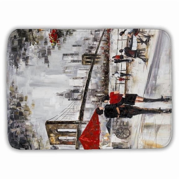 Begin Home Decor C1BM17246IT932 17 x 24 in. Couple in York City Bath Mat - Street Scenery Decor