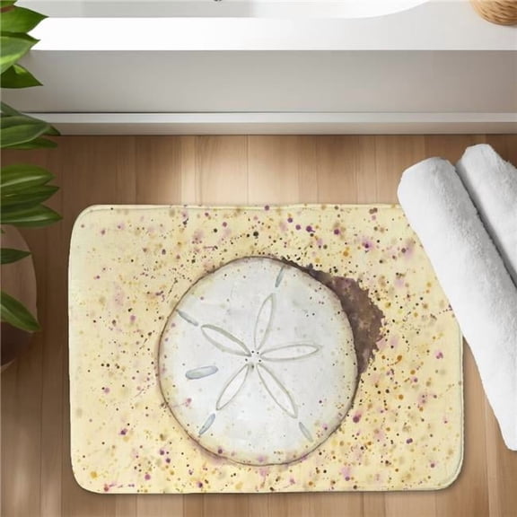 Begin Home Decor C1BM172490OGTS 17 x 24 in. Sand-Dollar Coastal Hygge Bath Mat - Cozy Home Decor
