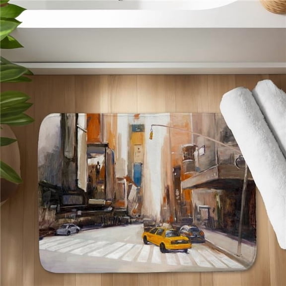 Begin Home Decor C1BM1724ILADKQ 17 x 24 in.  -York City Center Brown Car Bath Mat - Home Decor Accent