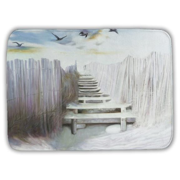 Begin Home Decor C1BM1724VMECR3 17 x 24 in. Break At the Beach - Marine Bath Mat for Home Decor