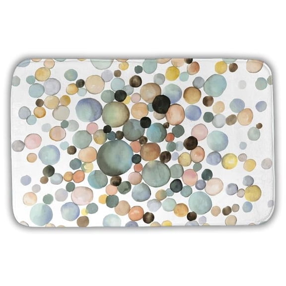 Begin Home Decor C1BM21342F3O2V 21 x 34 in. Little Bubbles Shapes Blue Bath Mat for Home Decor - Plush Style