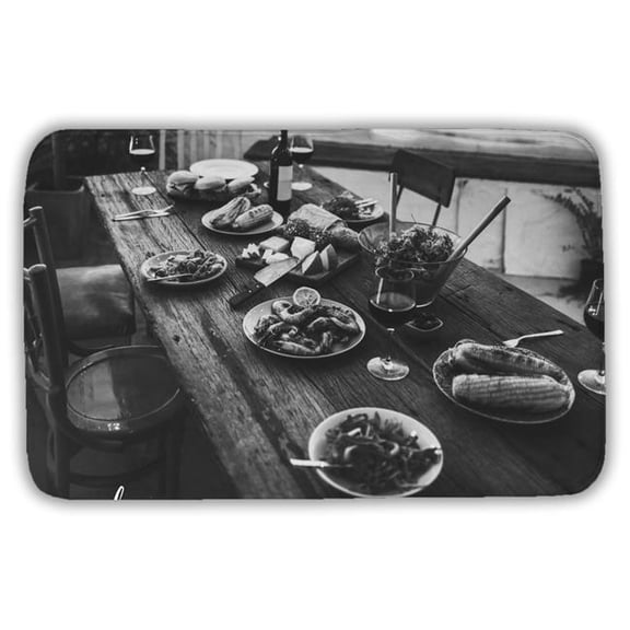Begin Home Decor C1BM2134SYH865 21 x 34 in. Good Food Good Mood Photography Kitchen Bath Mat - Home Decor