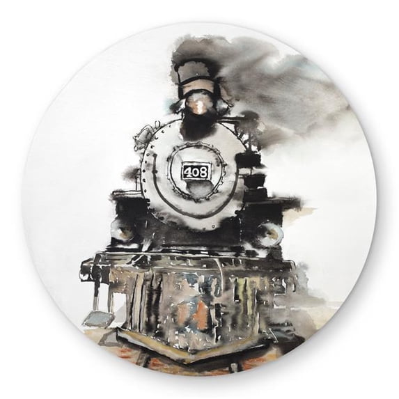 Begin Home Decor C1COAR55CEGURE 5 x 5 ft. Vintage Train Industrial ...