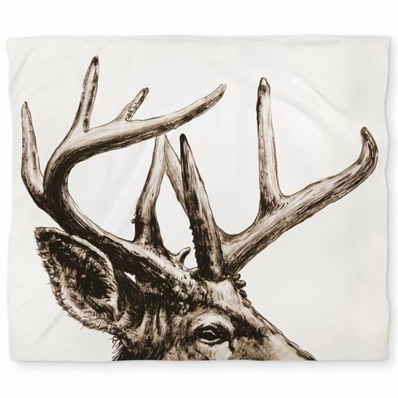 Begin Home Decor C1DCKSW024B0Z1 Roe Deer Plume Sepia King Size Duvet Cover - Beige Home Decor