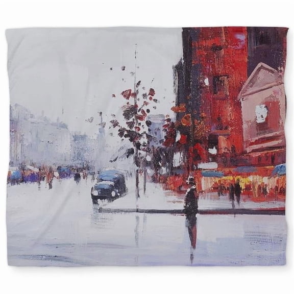 Begin Home Decor C1DCKSW0LDJU33 Black & Red Street Scene King Size Duvet Cover - Modern Home Decor