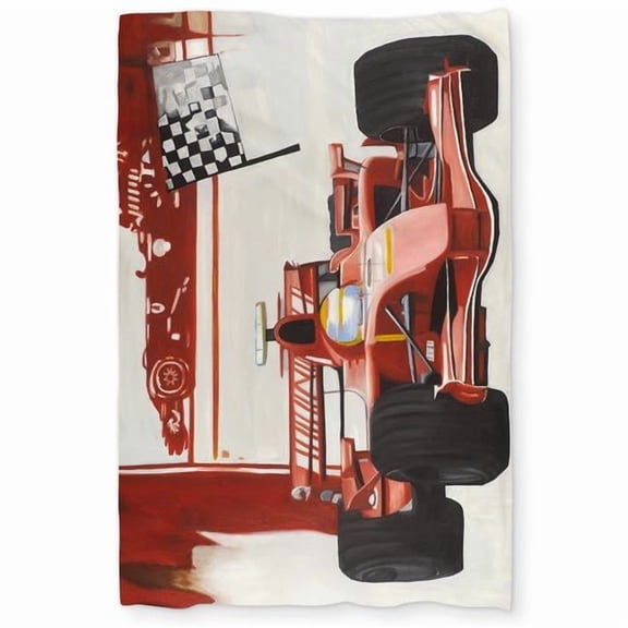 Begin Home Decor C1DCTSW03GNGEE Formula 1 Car Red Twin Size Duvet Cover - Sports & Games Home Decor
