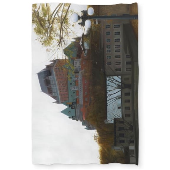 Begin Home Decor C1DCTSW06YQ0G5 Twin Size Le Chateau De Frontenac in Autumn Duvet Cover - Beige Places