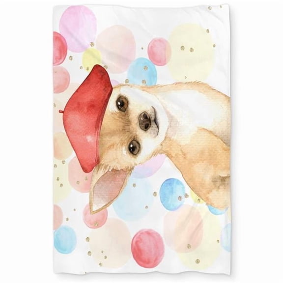 Begin Home Decor C1DCTSW0R6AV48 Chihuahua Dog Artist Beige Twin Size Duvet Cover for Kids Room Decor