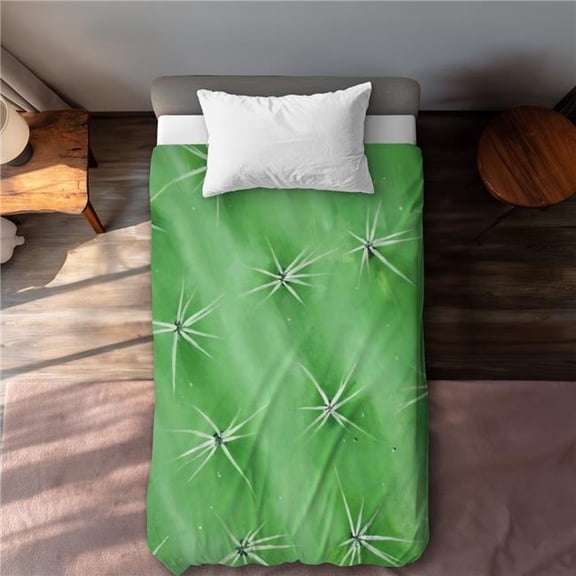 Begin Home Decor C1DCTXLW1AN0MS Cactus Closeup Twin Size Extra Long Duvet Cover - Office Floral & Botanical Decor