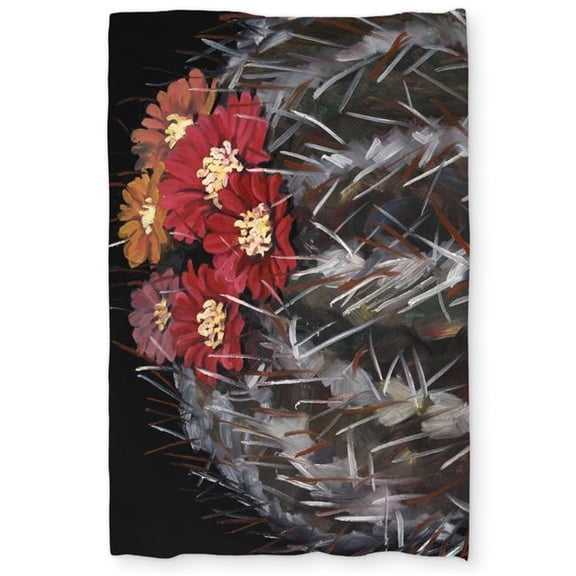Begin Home Decor C1DCTXLWCQK1BE Mammillaria Cactus in Bloom Twin Size Extra Long Duvet Cover - Contemporary Decor
