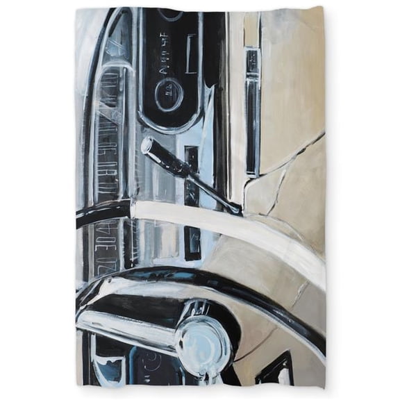 Begin Home Decor C1DCTXLWO3TFNJ Twin Extra Long 1950s Car Dashboard Vintage Gray Duvet Cover - Home Decor