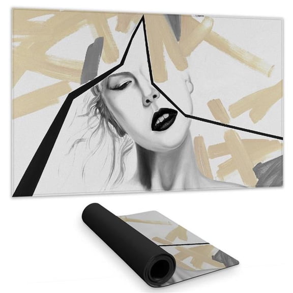 Begin Home Decor C1DM1424CX7VDC 14 x 24 in. Gray Modern Desk Mat - Divided Woman Home Decor Essentials