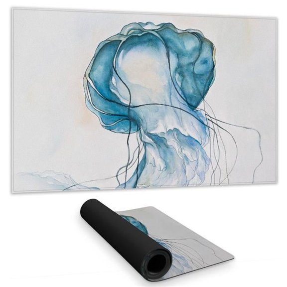 Begin Home Decor C1DM1424GDR686 14 x 24 in. Jellyfish Moving Desk Mat - Aquatic Animals Home Decor