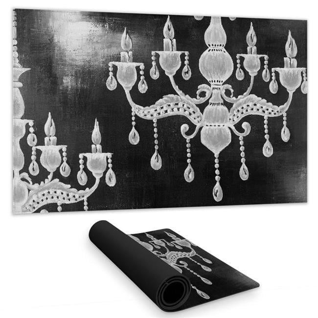 Begin Home Decor C1DM1424HX4S5M 14 x 24 in. Industrial White Bedroom Desk Mat - White Chandeliers Decor