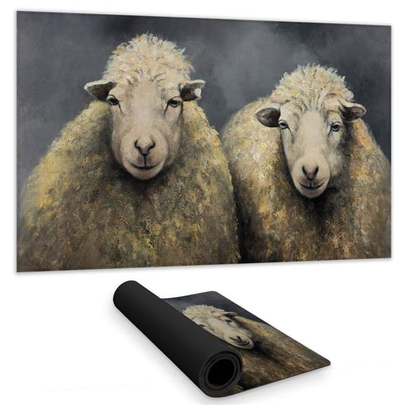 Begin Home Decor C1DM1424IWV0XU 14 x 24 in. Rustic Wool Sheep Desk Mat - Farm Animal Home Decor