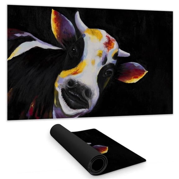 Begin Home Decor C1DM1424XOD6OE 14 x 24 in. One Funny Cow Desk Mat - Contemporary Farm Animal Decor