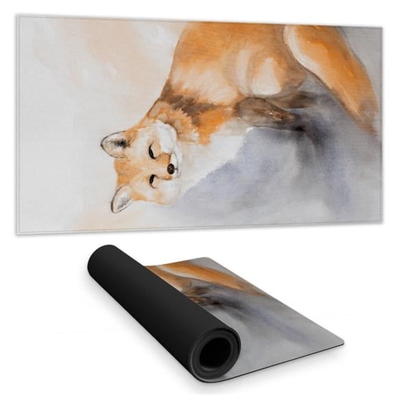 Begin Home Decor C1DM153118Y0W3 16 x 32 in. Watercolor Fox Wildlife Blue Desk Mat - Home Decor Desk Pad