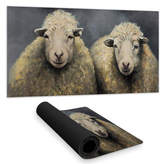 Begin Home Decor C1DM15313R61HK 16 x 32 in. Rustic Farm Animals Gray Desk Mat - Wool Sheeps Home Decor