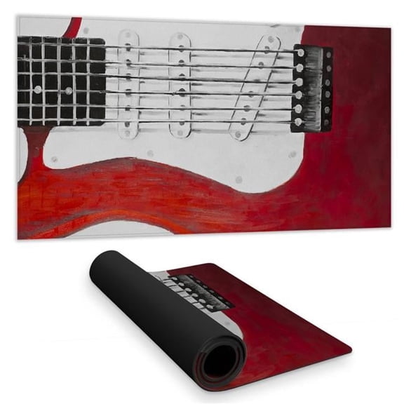 Begin Home Decor C1DM1531N58HYJ 16 x 32 in. Red Electric Guitar Desk Mat - Contemporary Home Decor
